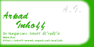 arpad inhoff business card